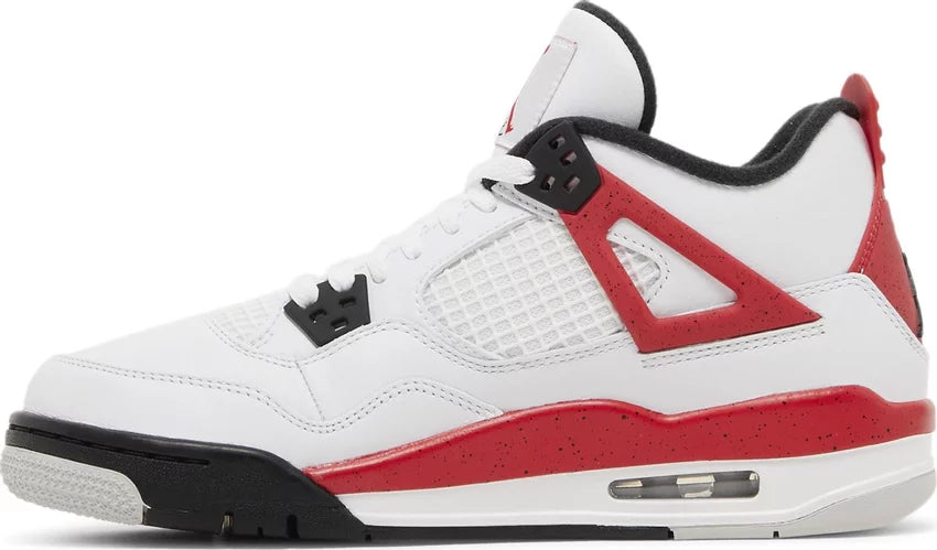 Air Jordan 4 Retro Red Cement grade school sneakers - Side