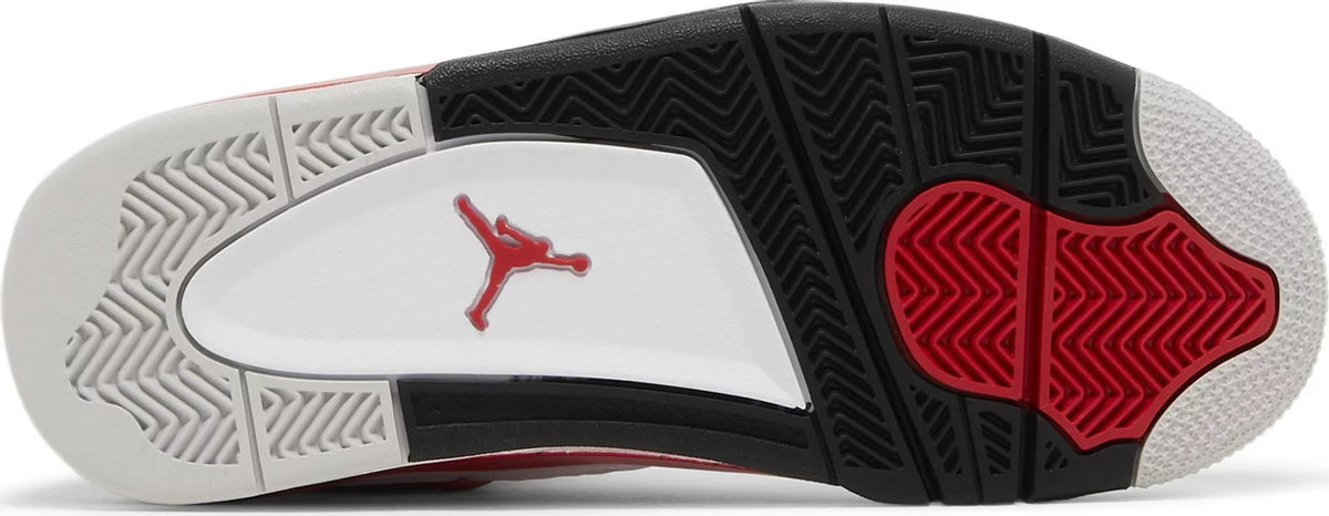 Air Jordan 4 Retro Red Cement grade school sneakers - Underneath