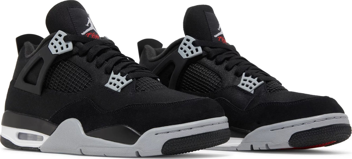 Air Jordan 4 Retro SE Black Canvas Men&#39;s Sneakers - Front