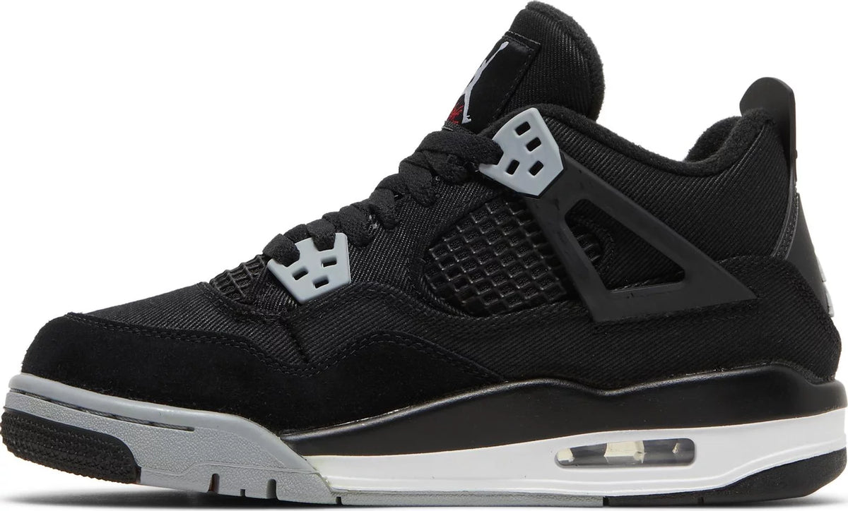 Air Jordan 4 Retro SE Black Canvas Grade School Sneakers - Side