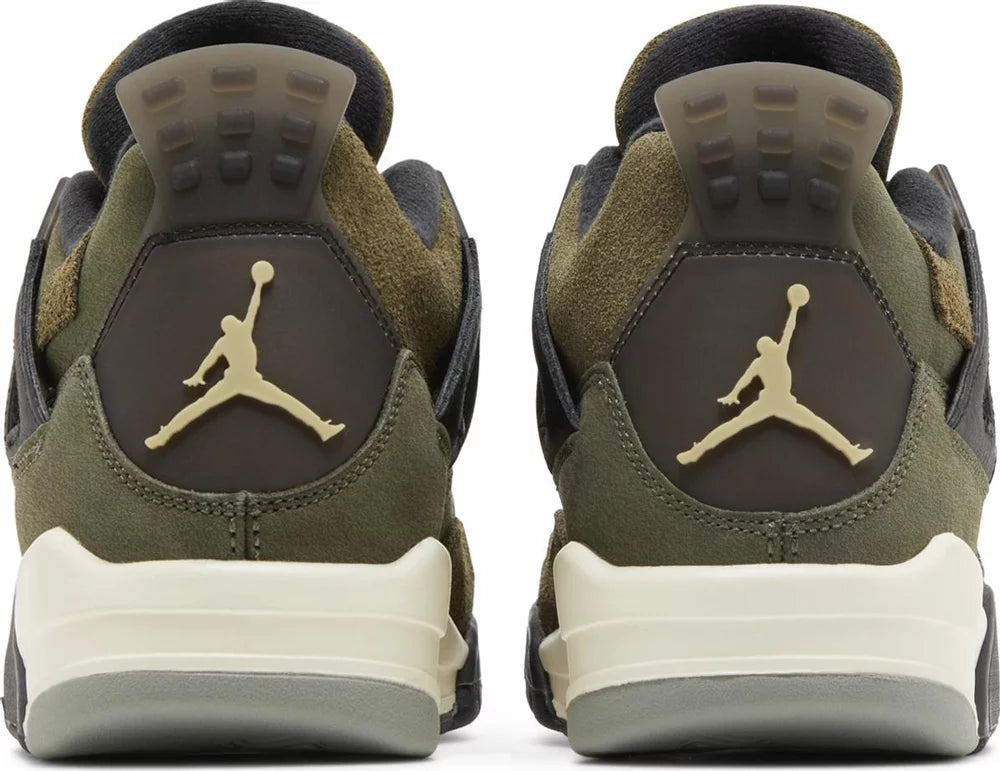Air Jordan 4 Retro SE Craft Olive Grade School Sneakers - Back