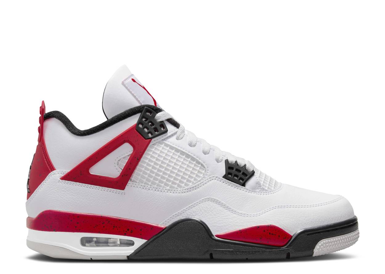 Air Jordan 4 Retro Red Cement Men's Sneakers - Side