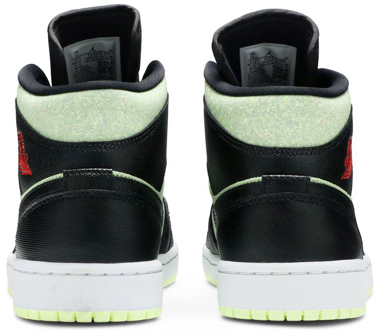 Nike Air Jordan 1 Mid &#39;Black Barely Volt&#39;