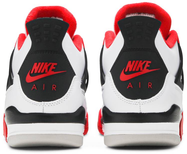 Air Jordan 4 Retro OG Fire Red Grade School Sneakers - Back