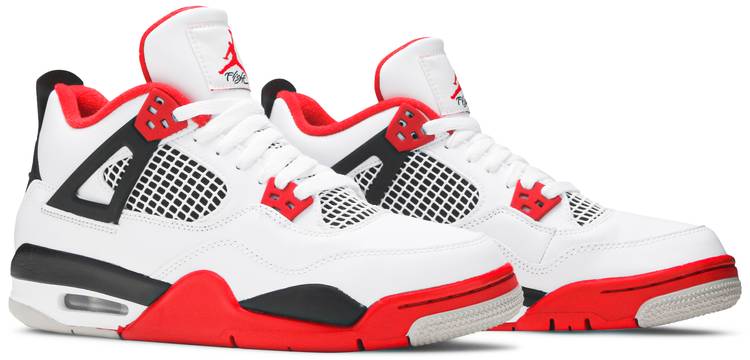 Air Jordan 4 Retro OG Fire Red Grade School Sneakers - Front