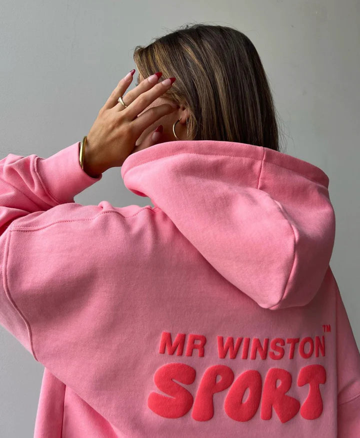 Mr Winston Puff Hoodie - Vintage Pink