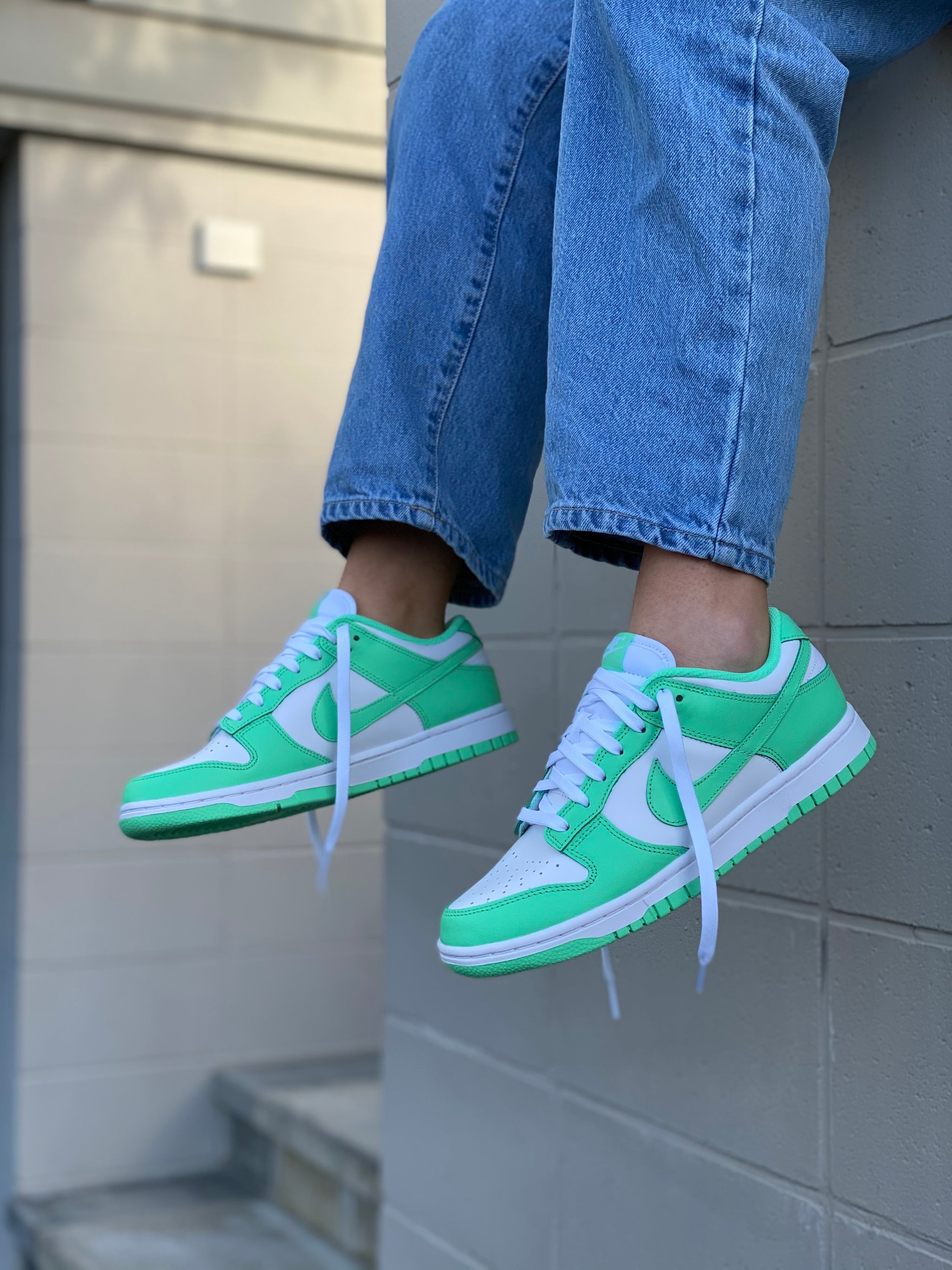 Women Nike Dunk low green glow